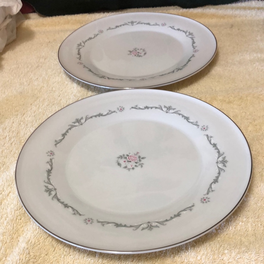 Two Petite Bouquet Select Fine China 10 3/8” Dinner Plates by Signature